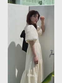 ビッグリボンフレアワンピース